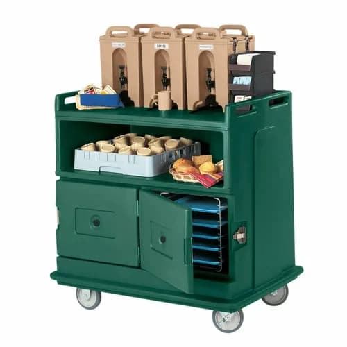 Cambro MDC24192 2-Compartment Granite Green Beverage Service Cart