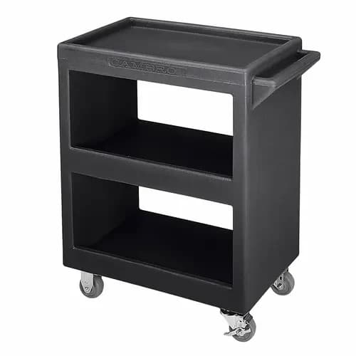 Cambro BC2254S110 3-Shelf 350 Lb. Capacity Black Utility Bus Cart