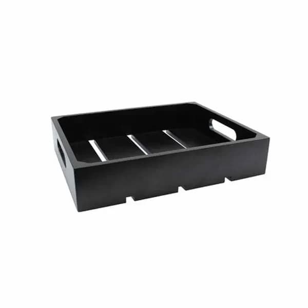 Tablecraft CRATE11BK Full Size Black Wood Display Crate 2-3/4" Deep