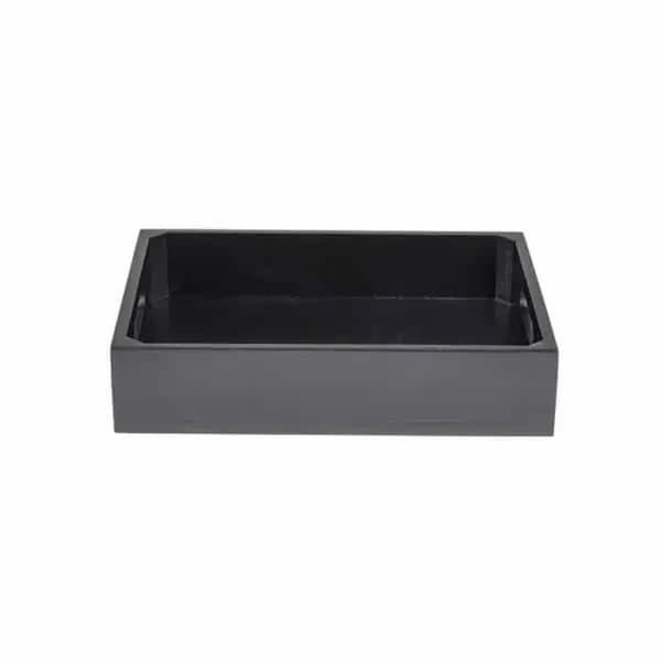 Tablecraft CRATESB12BK Half Size Black Wood Display Crate 2-3/4" Deep