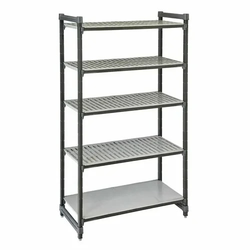 Cambro Camshelving ESU216084VS5580 5-Shelf Polypropylene Brushed Graphite Shelving Kit 60"W X 21"D X 84"H — main image