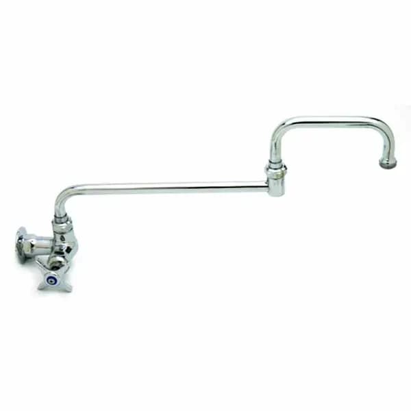 T&S Brass B-0260-CR-177F T&S Single Hole Wall Mount Pantry Faucet 18" Double Jointed Swing Nozzle
