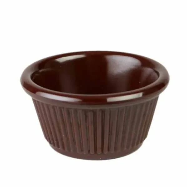 Restaurant Glassware — Thunder Group ML509C1 Chocolate 2 oz. Fluted Melamine Ramekin | Case of 12