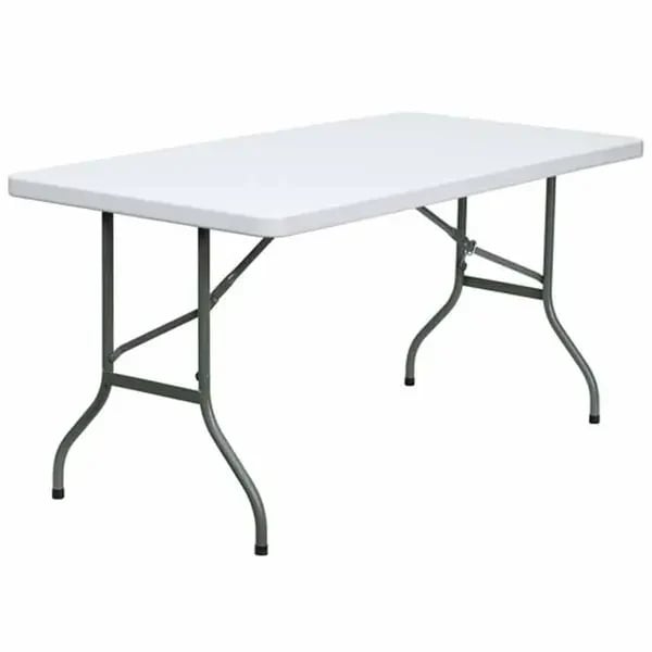Flash Furniture DAD-YCZ-152-GG 30" x 60" Granite White Plastic Top Folding Table