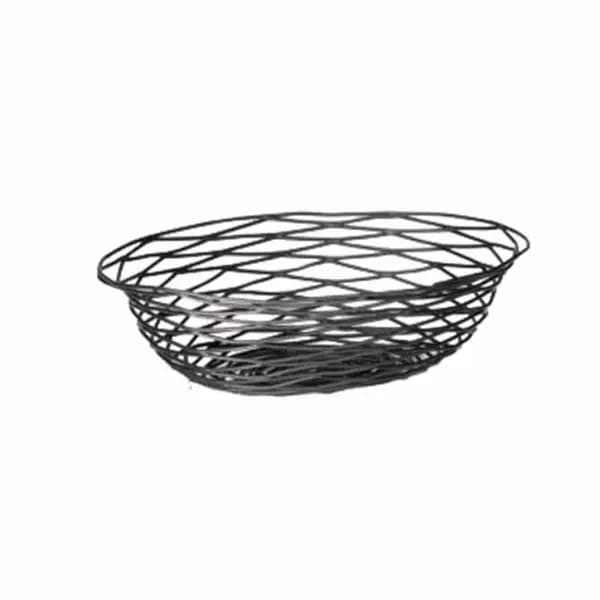 Tablecraft BK17412 Black Metal Artisan Oval Basket 11-3/4" x 9" x 3"