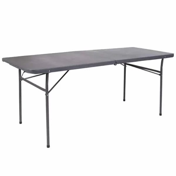 Flash Furniture DAD-LF-183Z-DG-GG 72" x 30" Dark Gray Plastic Top Folding Table