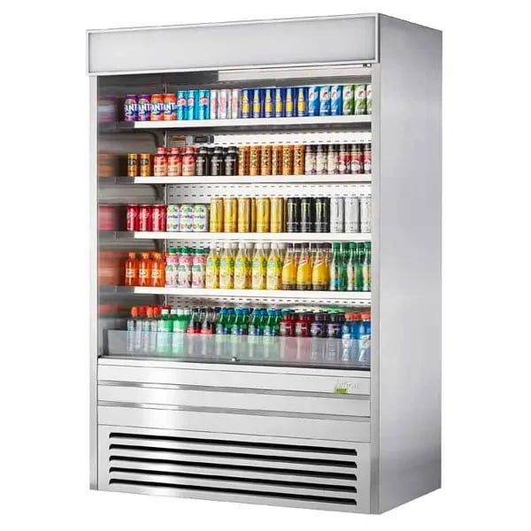 Turbo Air TOM-60ES-N Stainless Steel Vertical Air Curtain Open Display Merchandiser 60"W