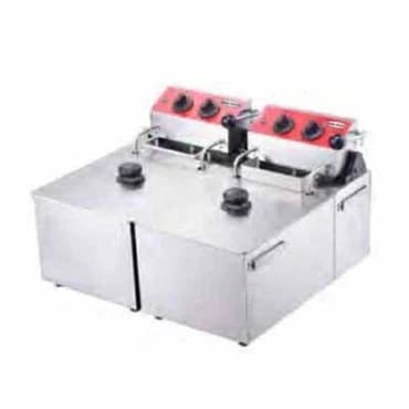 Horevo Global EF-06L-2 Serv-Ware Electric Countertop Deep Fryer Double Tank 6 Liter Each