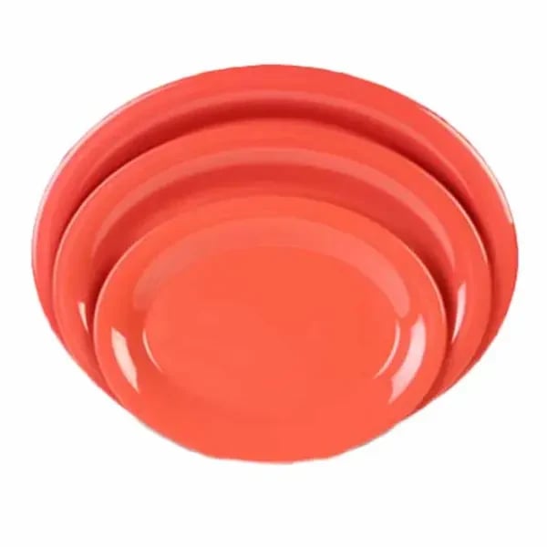 Thunder Group CR209RD Orange 9-1/2" x 7-1/4" Oval Melamine Platter | Case of 12
