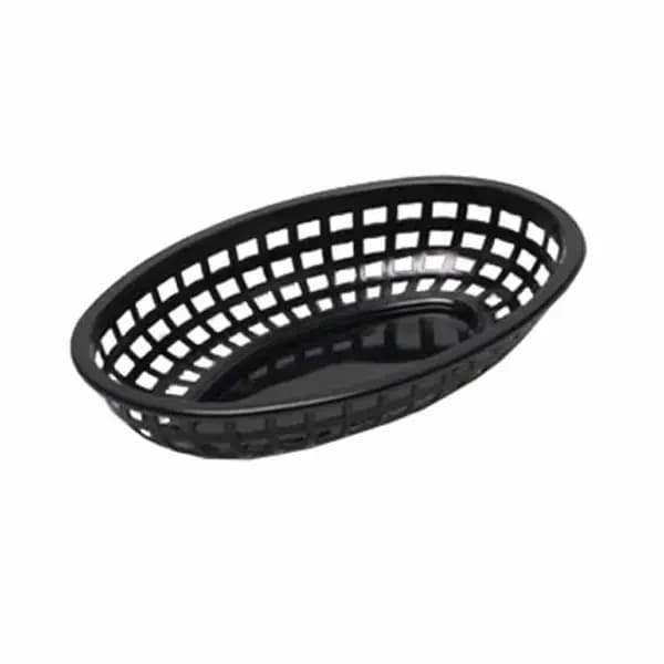 Tablecraft 1074BK Black Oval Platter Basket 9-1/4" x 6" x 1-3/4" | Case of 36