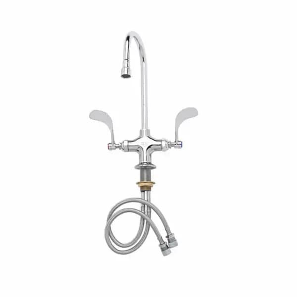 T&S Brass B-0300-VR4 T&S Single Hole Deck Mount Double Pantry Faucet with 5-3/4" Gooseneck Spout