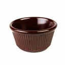 Thunder Group ML532C1 Chocolate 4 oz. Fluted Melamine Ramekin | Case of 12
