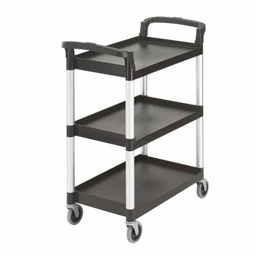 Cambro BC331KD110 3-Shelf 300 Lb. Capacity Black Utility Bus Cart