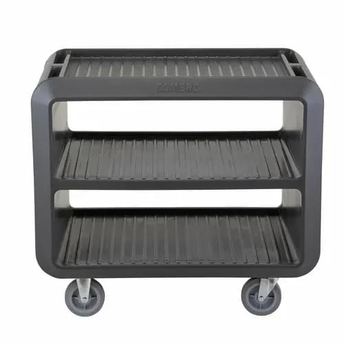 Cambro SC337S615 3-Shelf 600 Lb. Capacity Charcoal Gray Utility Bus Cart