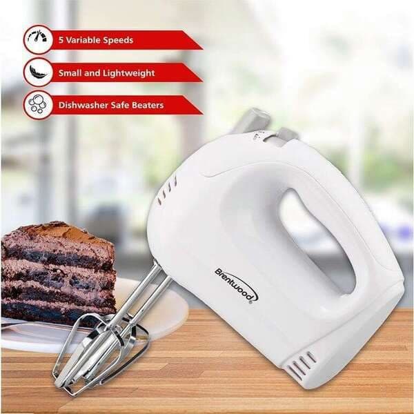 MIXER, HAND, 5-SPEED, WHITE, BRENTWOOD