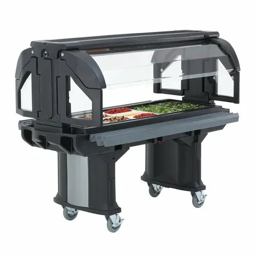 Commercial Refrigeration Parts — Cambro Versa Food Bar VBR5110 4-Pan Black Cold Food Serving Counter