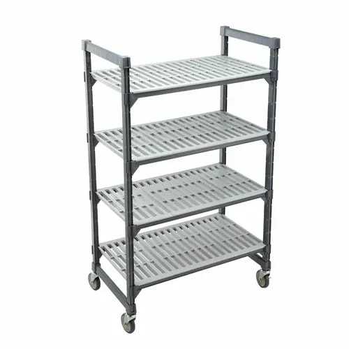Cambro Camshelving EMU183670V4580 4-Shelf Polypropylene Brushed Graphite Shelving Kit 36"W X 18"D X 70-1/4"H — main image