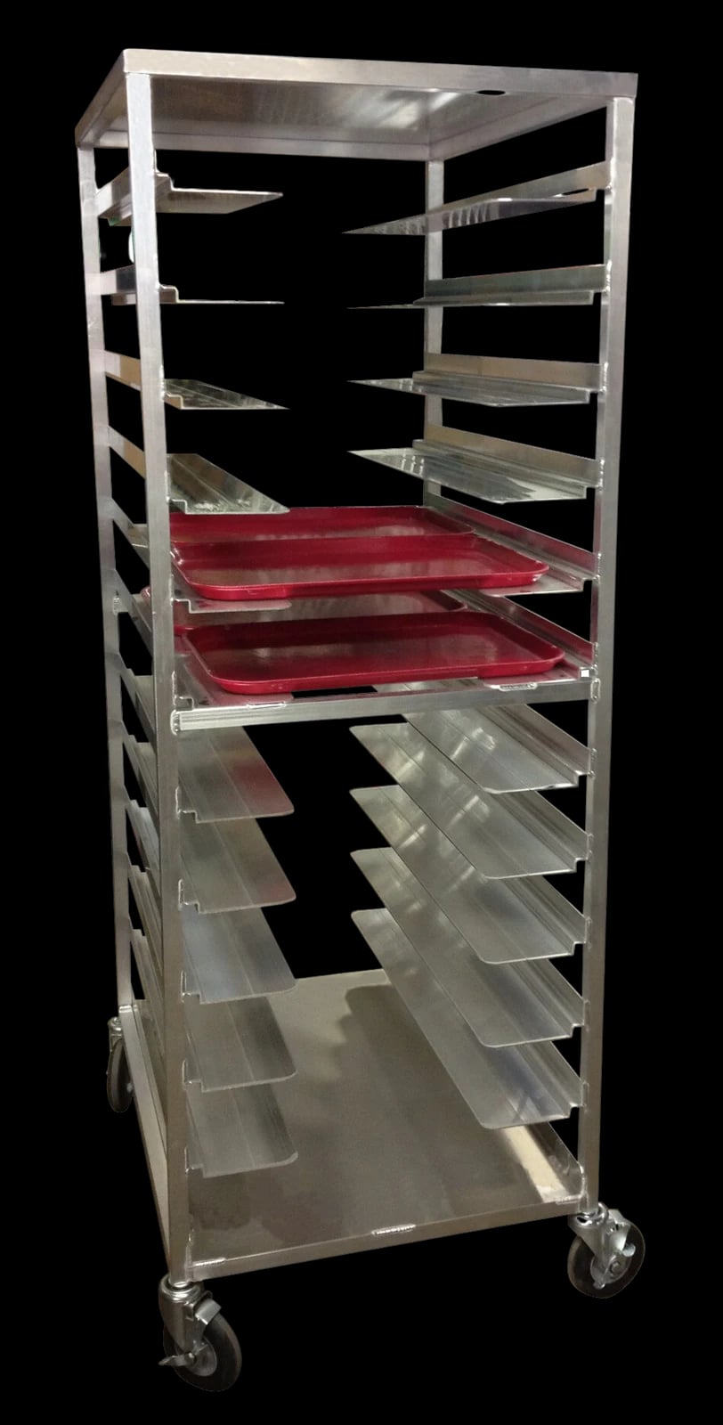 Carter-Hoffmann® AL12 Portable Aluminum Pan Rack Single Width Open Style Side-Loaded 12 Pan Capacity