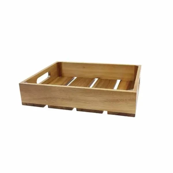 Tablecraft CRATE11 Full Size Brown Wood Display Crate 2-3/4" Deep