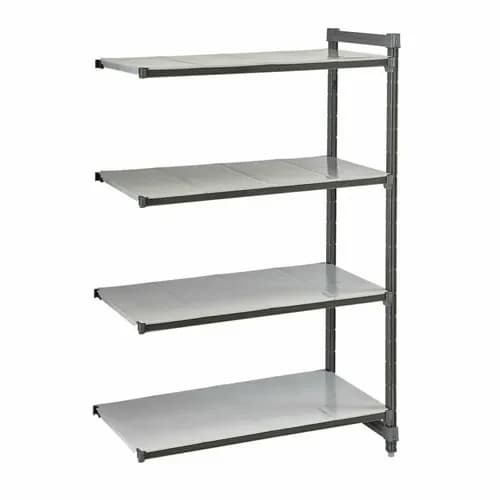 Cambro EA242484S4580 Camshelving 4-Shelf Polypropylene Brushed Graphite Add-On Shelving Unit 24"W X 24"D X 84"H