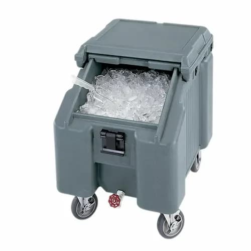 Cambro ICS100L191 Slidinglid 100 Lb. Granite Gray Mobile Ice Caddy
