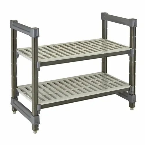 Cambro Camshelving ESU183630V2580 2-Shelf Polypropylene Brushed Graphite Shelving Kit 36"W X 18"D X 30"H — main image