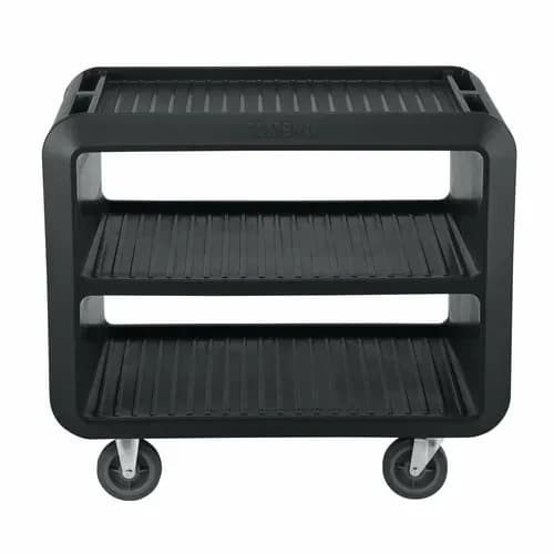 Cambro SC337110 3-Shelf 600 Lb. Capacity Black Utility Bus Cart