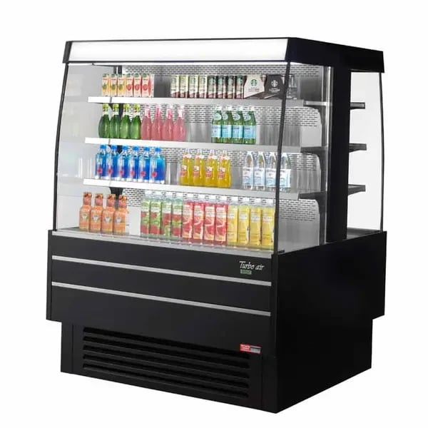Turbo Air TIOM-48SB-N Black Open Island Display Case Merchandiser 51-1/8"W
