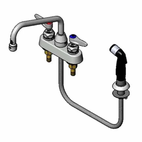 T&S B-1171 4" Deck Mount Lavatory Faucet with 8" Swing Spout Nozzle — main image