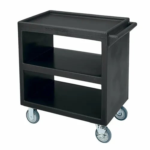 Cambro BC230110 3-Shelf 500 Lb. Capacity Black Utility Bus Cart — main image