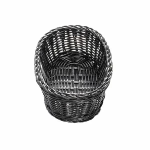 Tablecraft M2474 Oval Black Woven Ridal Basket 9-1/4" x 6-1/4" x 3-1/4 | Case of 12