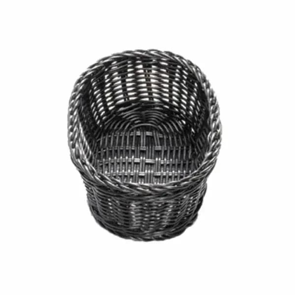 Restaurant Glassware — Tablecraft M2474 Oval Black Woven Ridal Basket 9-1/4" x 6-1/4" x 3-1/4 | Case of 12