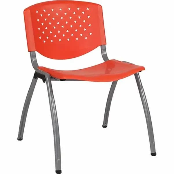 Flash Furniture RUT-F01A-OR-GG Chair Orange Plastic Seat and Metal Frame