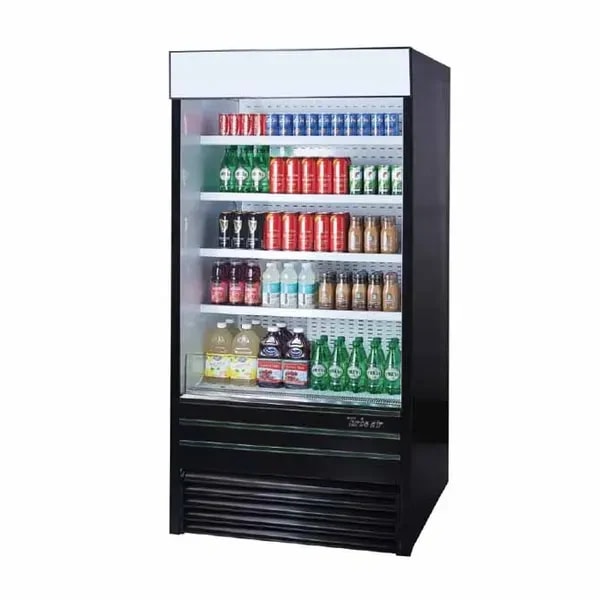 Turbo Air TOM-36EB-N Black Vertical Air Curtain Open Display Merchandiser 36"W — main image