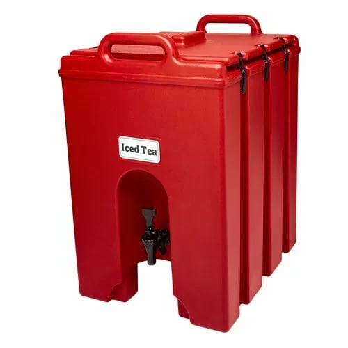 Cambro Camtainer 1000LCD158 11-3/4 Gallon Insulated Hot Red Beverage Dispenser