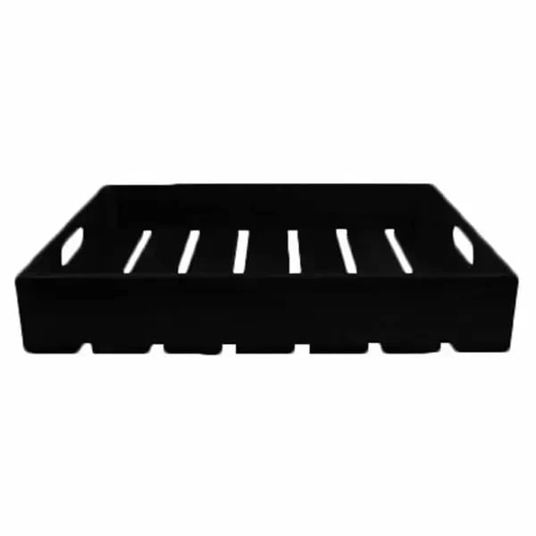 Tablecraft CRATE124BK Half Size Black Wood Display Crate 4-1/4" Deep