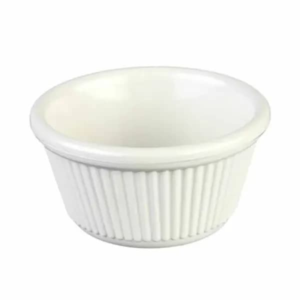 Thunder Group ML532B1 Bone 4 oz. Fluted Melamine Ramekin | Case of 12