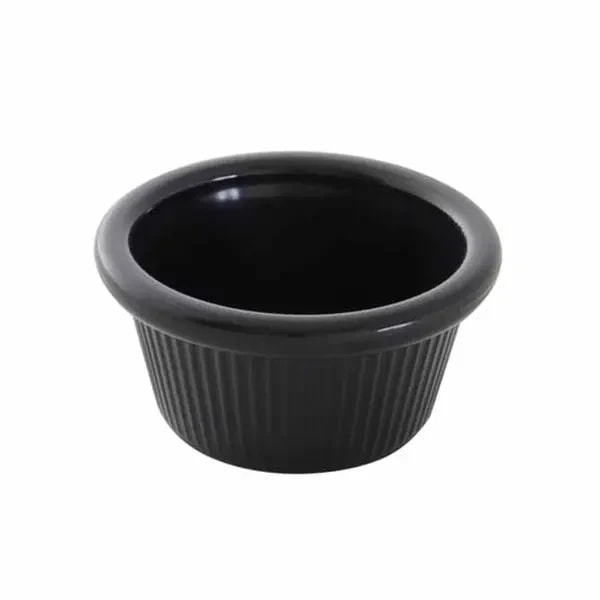 Thunder Group PL509BL1 2 oz. Fluted Black Plastic Ramekin | Case Of 12 — main image