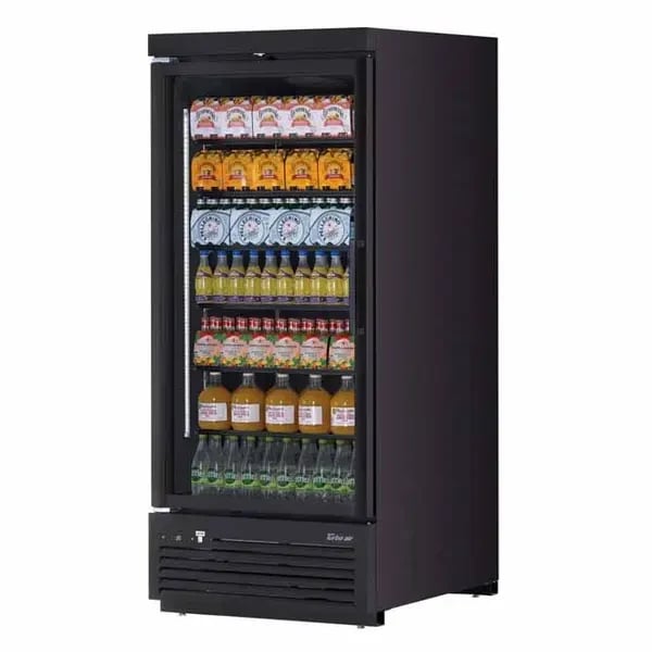 Turbo-Air TJMR-30SDB-N Black 32 cu. ft. 1 Door Refrigerator Merchandiser 36-5/8"W