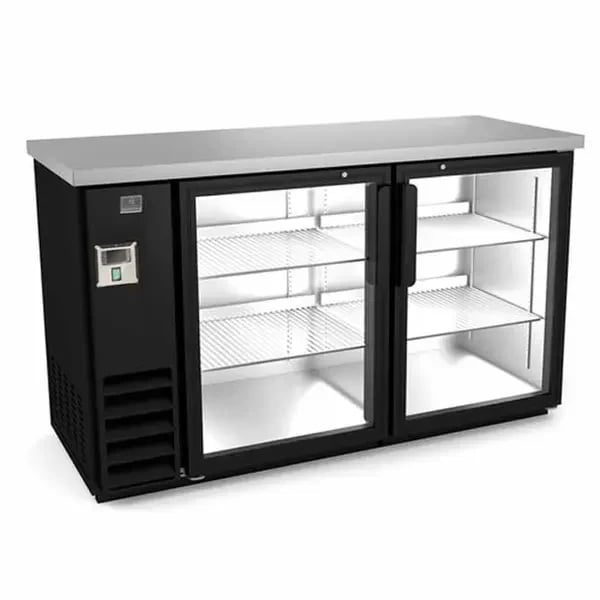 Kelvinator KCHBB60G Stainless Steel Top Back Bar Cooler with Glass Doors 61"W