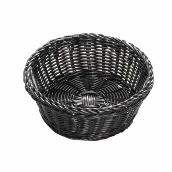 Tablecraft M2475 Round Black Woven Ridal Basket 8-1/4" x 3-1/4" | Case of 12