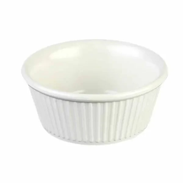 Thunder Group ML533B1 Bone 3-1/2 oz. Fluted Melamine Ramekin | Case of 12 — main image