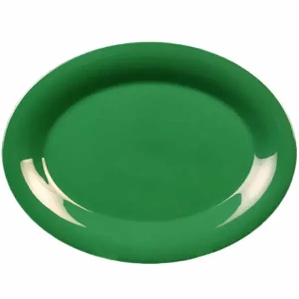 Thunder Group CR213GR Green 13-1/2" x 10-1/2" Oval Melamine Platter | Case of 12 — main image