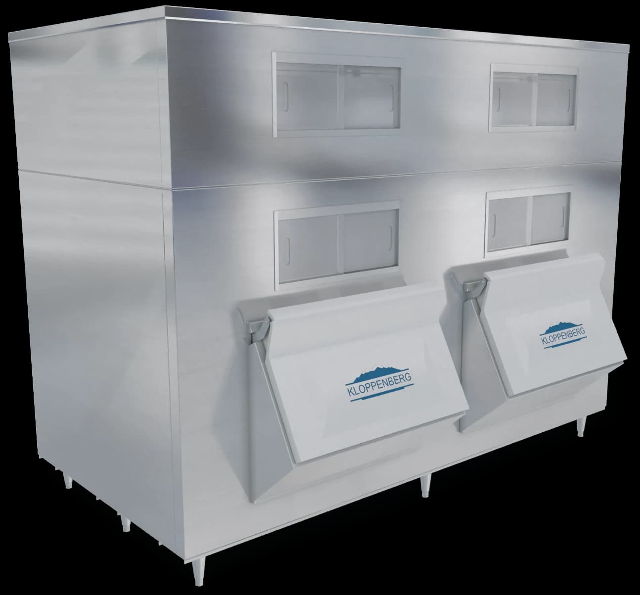 Kloppenberg 4345-SBB Ice Storage Bin 5039 Pound Capacity Stainless Steel Interior