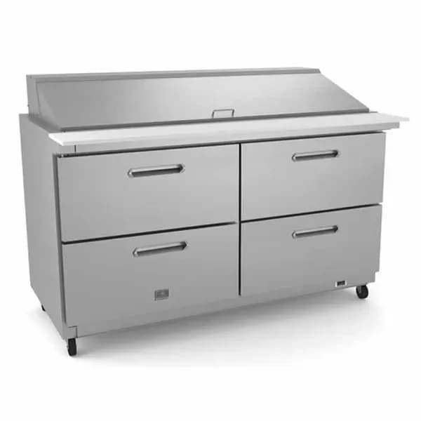 Kelvinator KCHMT60.24.2D 24 Pan 4-Drawer Mega-Top Sandwich Prep Table 61-1/4"W
