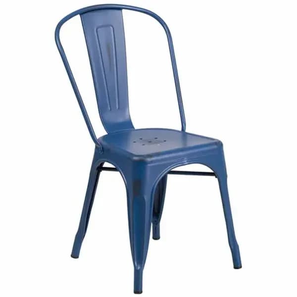 Flash Furniture ET-3534-AB-GG Antique Blue Galvanized Steel Chair