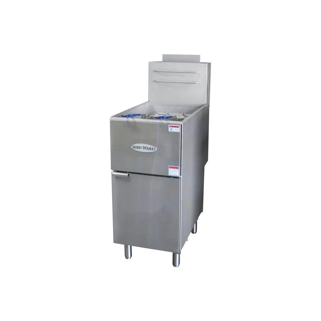 Serv-Ware SGF-40L 40 lb LP Gas Floor Fryer 120,000 BTU (3 Burners) — main image