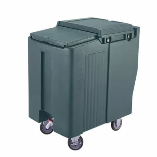 Cambro ICS175T191 Slidinglid 175 Lb. Granite Gray Mobile Ice Caddy