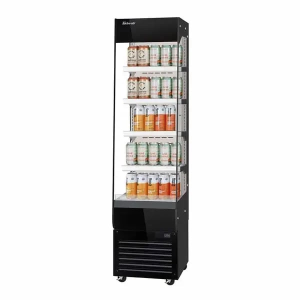 Turbo Air TOM20-75N-B Vertical Black Open Display Case Merchandiser 19-5/8"W