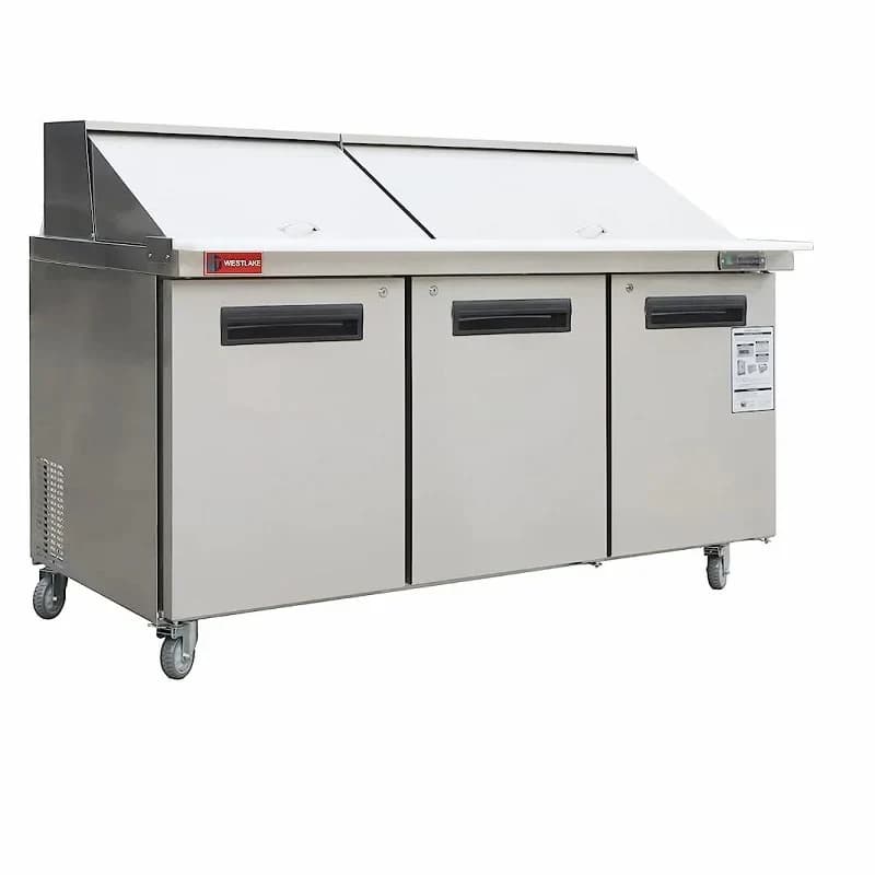 Horevo Global WKSR-72BM Westlake Salad Prep Table Refrigerator 3 Door 33-40°F